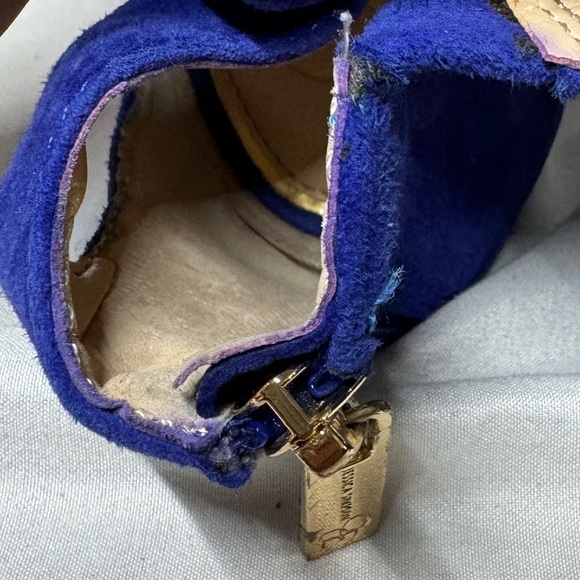 Jessica Simpson Blue Suede Mekos Strappy Heel Open Toe Sandals Size 7 - Picture 10 of 13